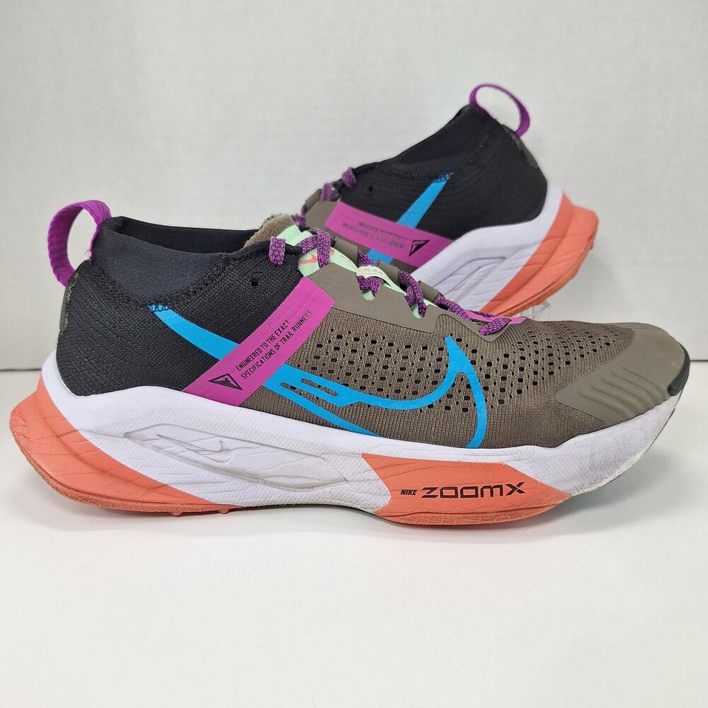 Nike ZoomX Zegama Mens 9 Ironstone Vivid Purple DH0623-002 Trail Running Shoes
